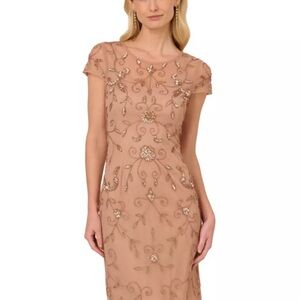 PAPELL STUDIO Bead Mesh Sheath Dress